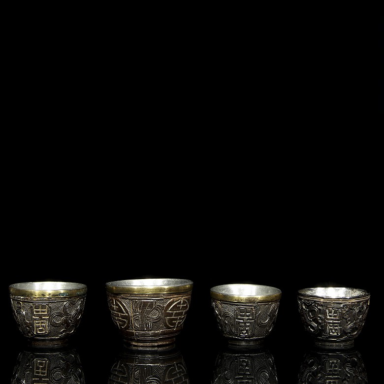 Set of six auspicious goblets, 20th century