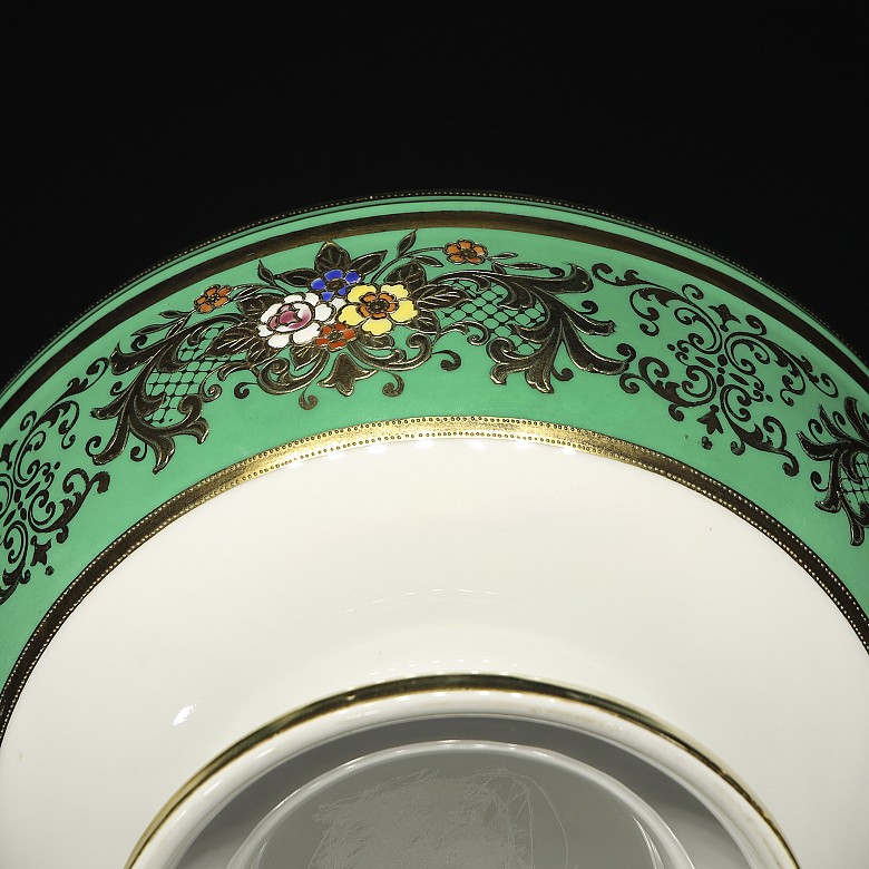 Porcelain enamelled bowl ‘Landscape on the lake’, 20th century