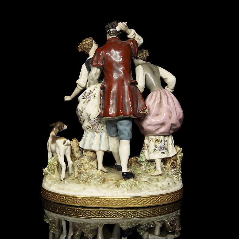 Salvador Mallol. Group of porcelain ‘Youth and flock’, 20th century