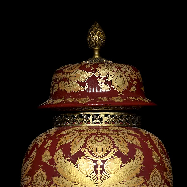 Large red vase, Louis XV style, 20th century - 6