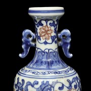 Small porcelain vase “Beast and lotus” with mark on base - 6