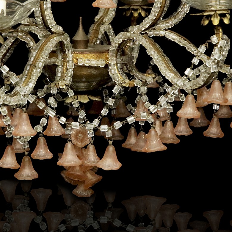 Glass bead chandelier, 20th century