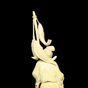 Carved ivory figure ‘Boy and fisherman’, early 20th century