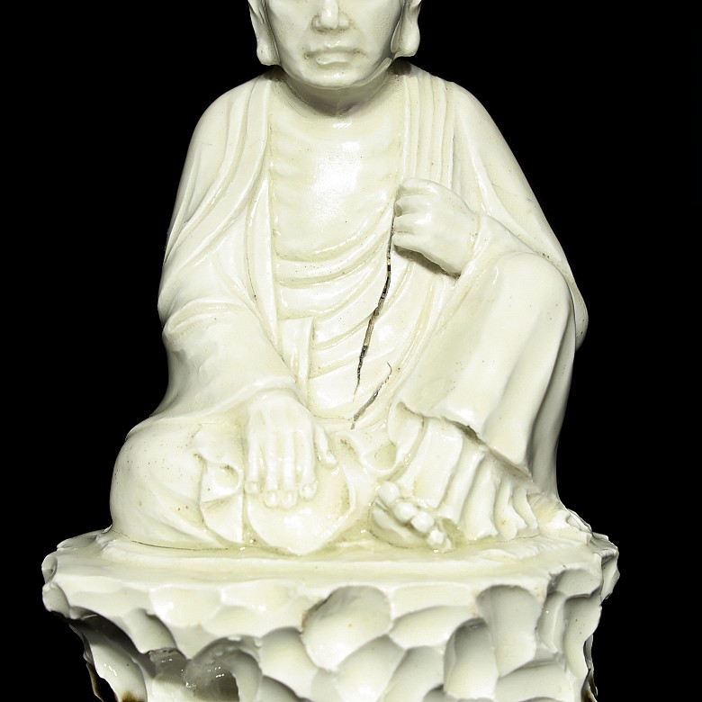 Dingyao ‘Luohan’ porcelain figurine, Qing dynasty