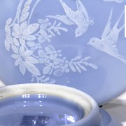 Chinese porcelain box glazed in blue, 20th century