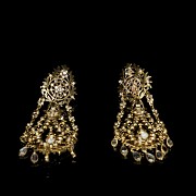 Long earrings with crystal stones - 3