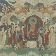 Chinese painting “Buddha and heavenly court”, 20th century