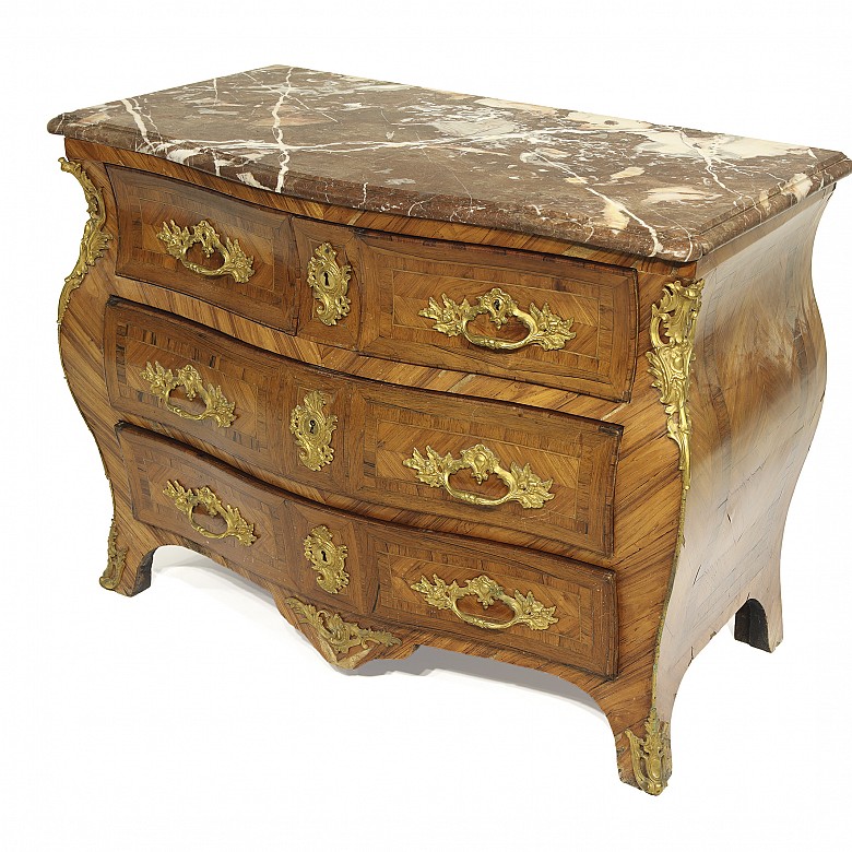 Louis XV wooden chest of drawers, Pierre Migeon style, 18th century