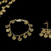 Yellow gold jewellery set with coins, 20th century