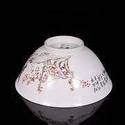 Porcelain bowl ‘Branches, bird and poem’, Qing dynasty