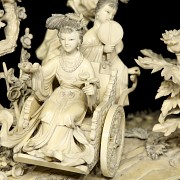 Ivory figure ‘Cart with ladies’, late 19th century