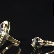 Dos anillos de oro 14 k y 9k