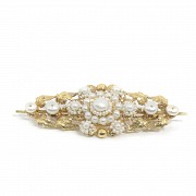 18k yellow gold and pearls brooch