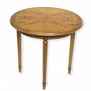 Round walnut table