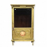 Louis XVI style gilded wood display cabinet, 20th century