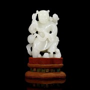 Hetian white jade figurine “Child and dogs”, Qing dynasty