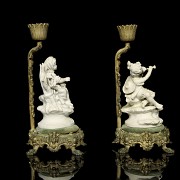 Pair of candleholders ‘Musicians’ 20th century - 1