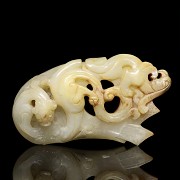 Carved jade figure with 