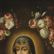 19th century Spanish School ‘Virgin Mary with flowers’ - 4