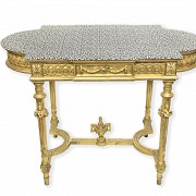 Wooden coffee table, Louis XVI style, early 20th century