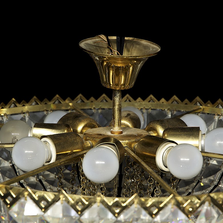 Ceiling lamp with glass beads, 20th century