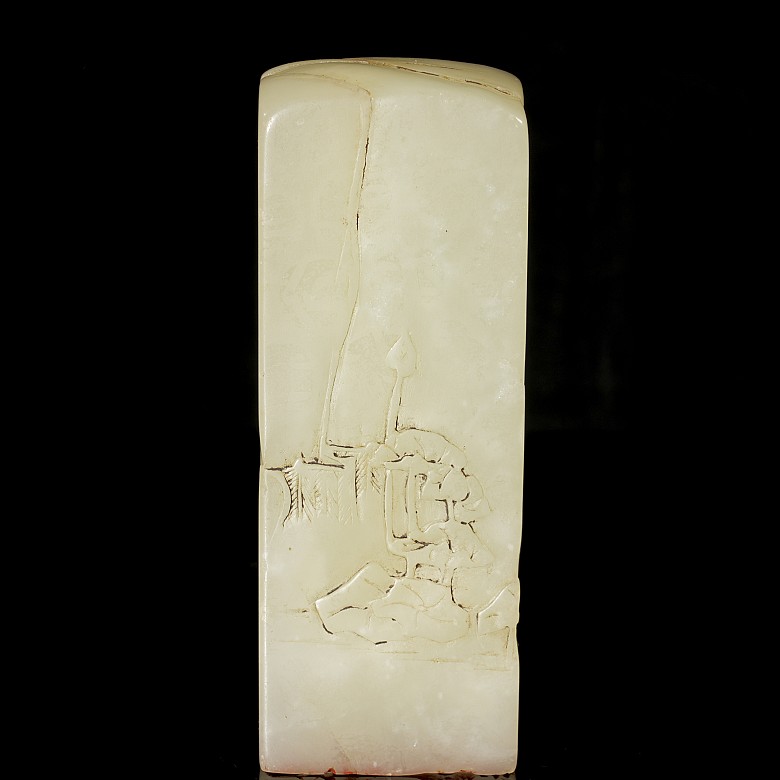 Shoushan stone seal with reliefs, Qing dynasty