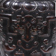 Decorative zitan wall vase, Qing dynasty.