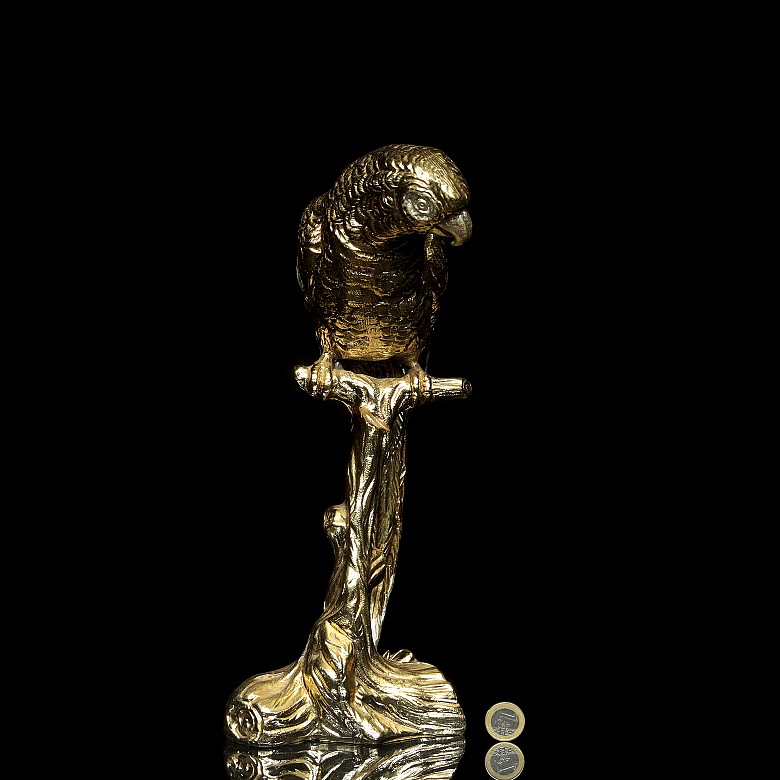 Gilded metal sculpture ‘Parrot’, 20th century - 9