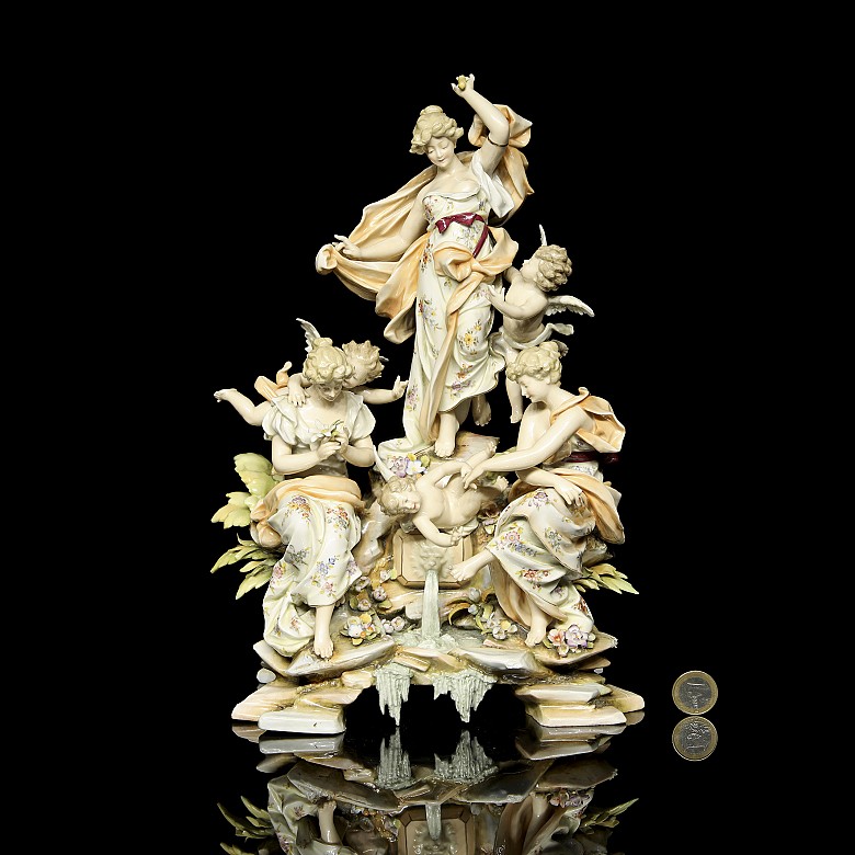 Porcelain figurine ‘Ladies and Angels’, 20th century - 11