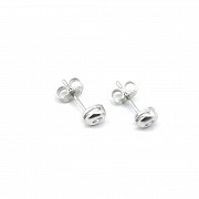 Earrings, sleeper type, in 18k white gold and diamonds.