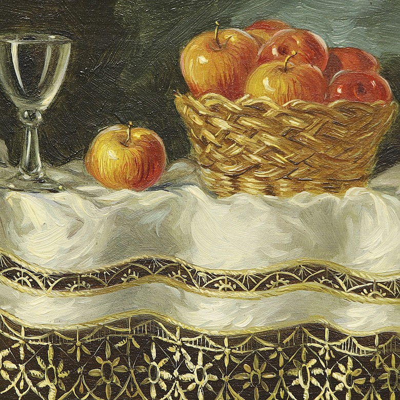 Màrquez Gea (20th century) “Still life with apples”