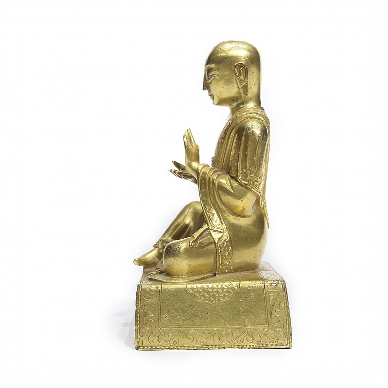 Gold plated bronze Buddha, Qing dynasty.