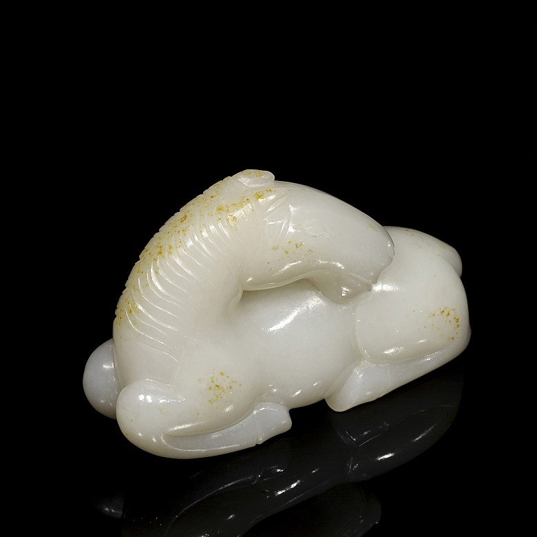 White jade figure 'horse', Qing dynasty, Qianlong