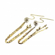 Brass hooks with Matara or zircon diamonds