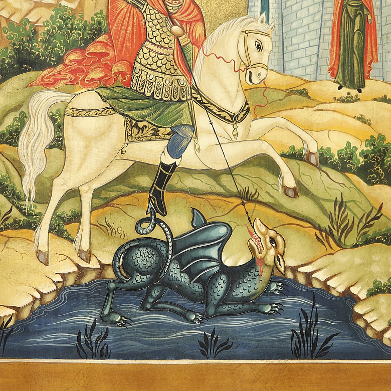 Icon ‘Saint George the dragon-slayer’, 20th century