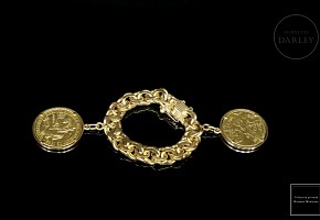 Bracelet with two gold coins