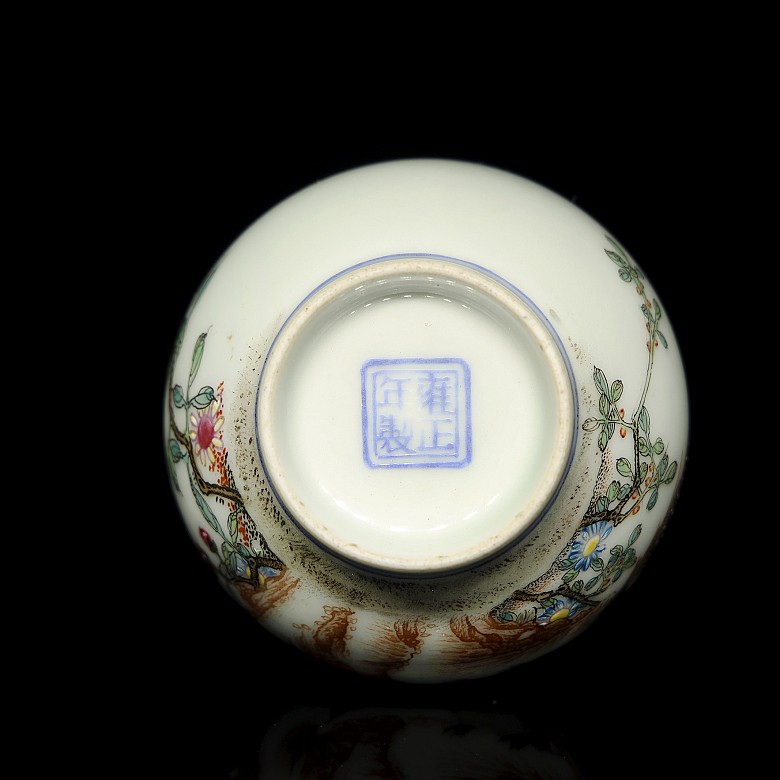 Small porcelain vase ‘Pheasants’, Yongzheng mark - 5