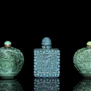 Set of three snuff bottles, 20th century