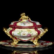 French porcelain tureen with oval dish, 20th century - 2