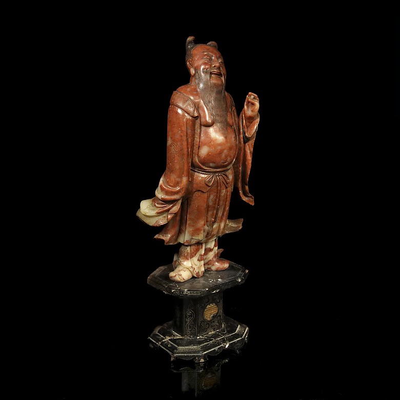 Figura de sabio chino, dinastía Qing