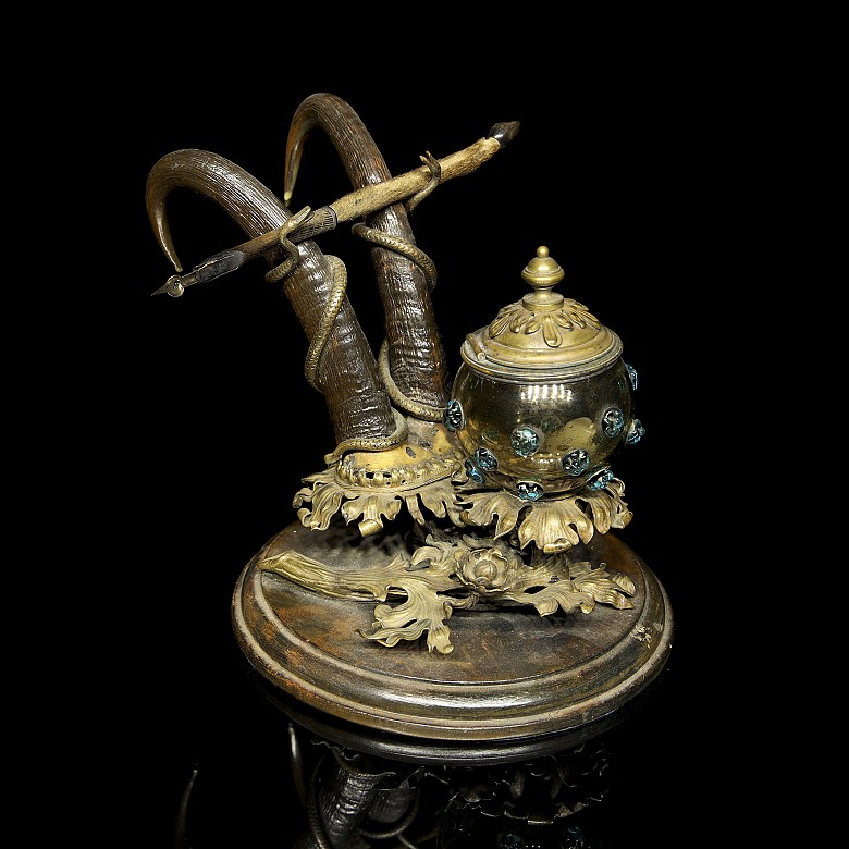 Inkwell ‘Antlers and blown glass’, 18th century - 8