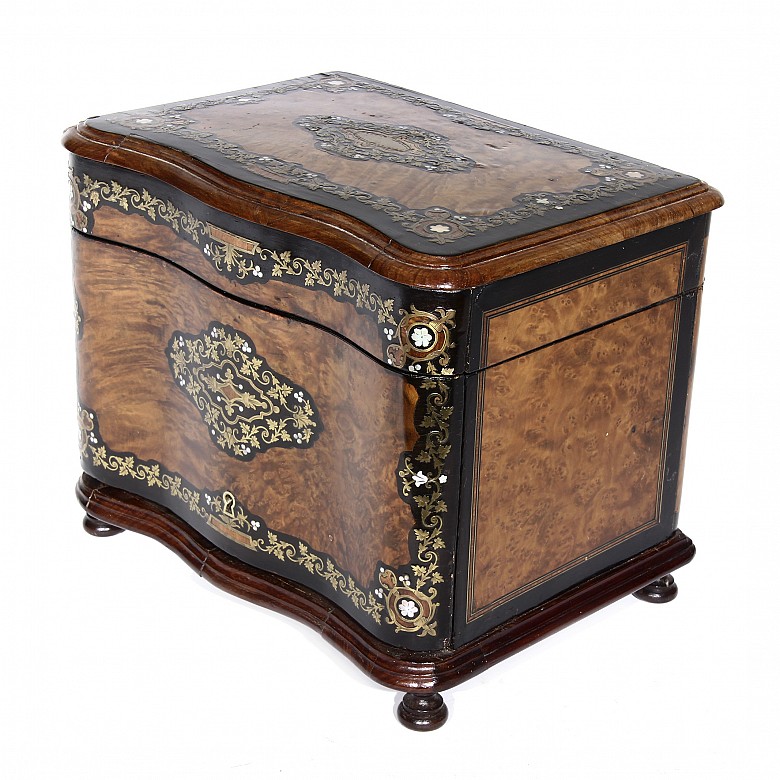 Marquetry cigar box, 19th c.