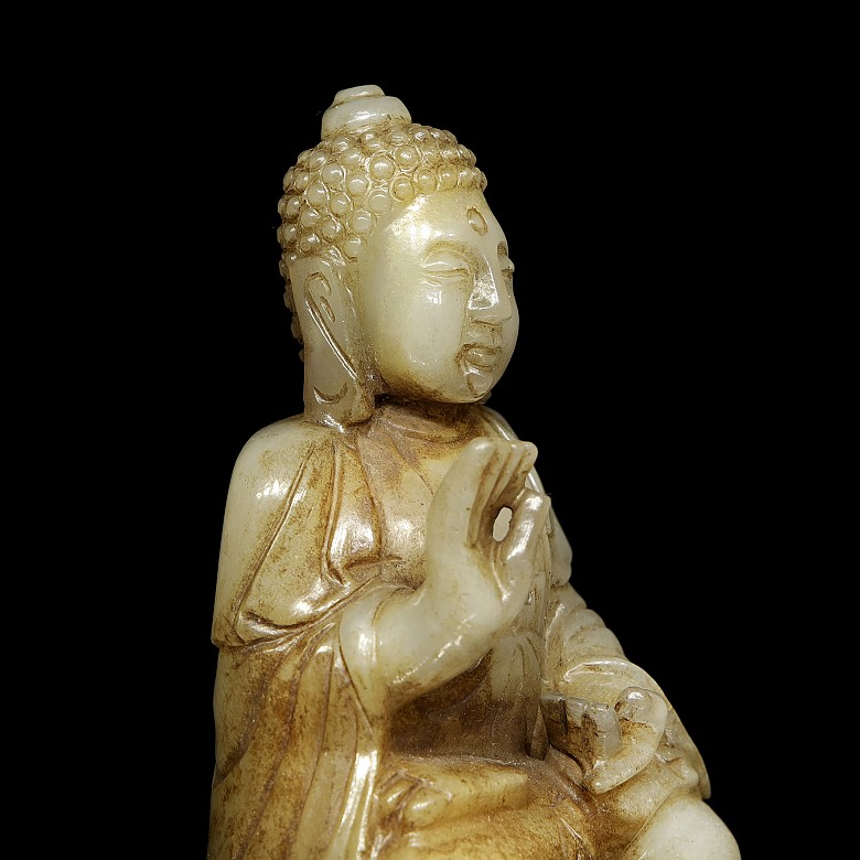 Carved jade ‘Buddha’ figure, 20th century