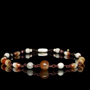 Agate and liuli bead necklace, Qing dynasty