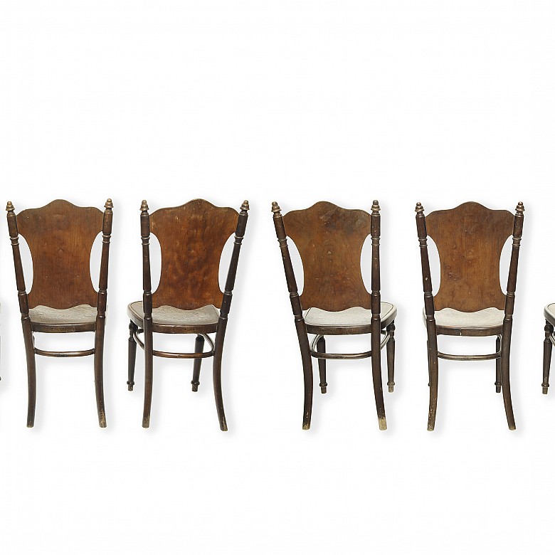 Set of six wooden chairs, Fischel, 19th- 20th century - 7