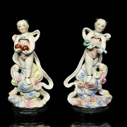 Pair of porcelain children, 20th century