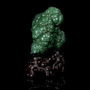 Carved malachite figurine, Qing dynasty