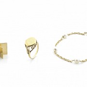 Three-piece set in 18k yellow gold