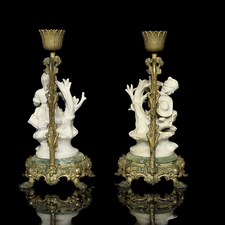 Pair of candleholders ‘Musicians’ 20th century