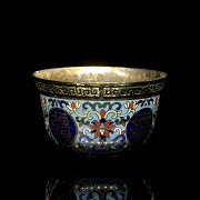 Bronze cup with cloisonné enamel, 20th century